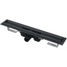 Водоотводящий желоб ALCAPLAST APZ1BLACK-750 с порогами для перфорированной решетки, черный матовый, горизонтальный сток